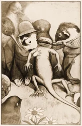 Den stakkels lille firben Bill blev holdt op i midten, illustration til Lewis Carrolls Alices Adventures in Wonderland, 1901